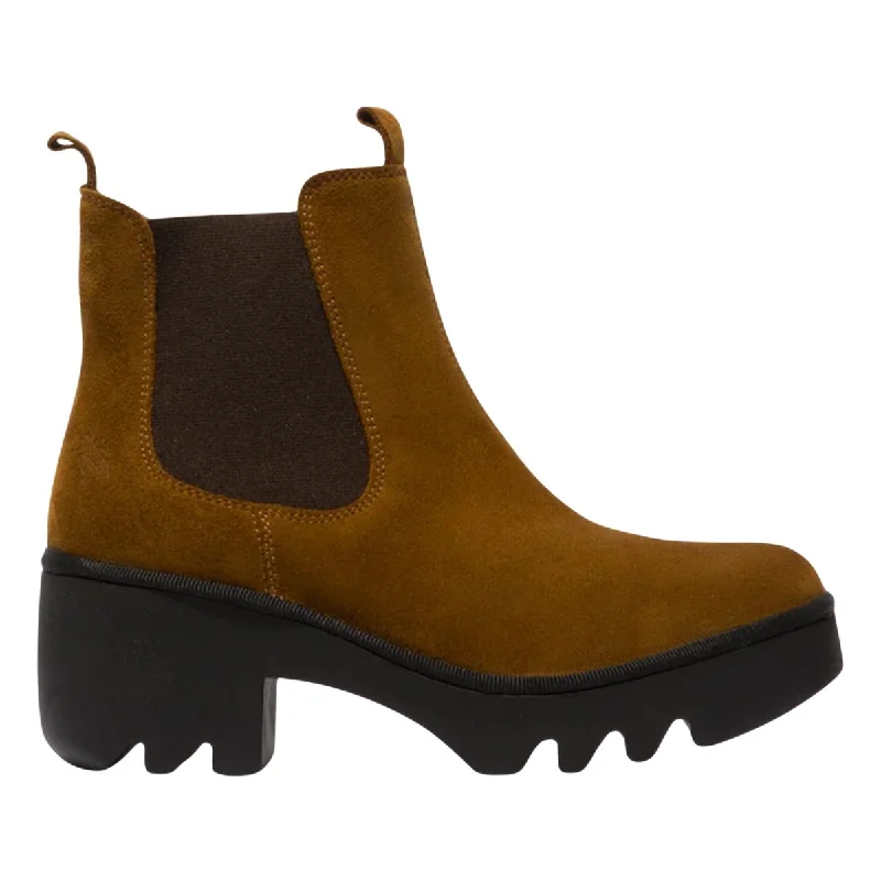 women’s trendy boots for fall weather -Fly London Women's TRIG514FLY Tobacco Oil Suede