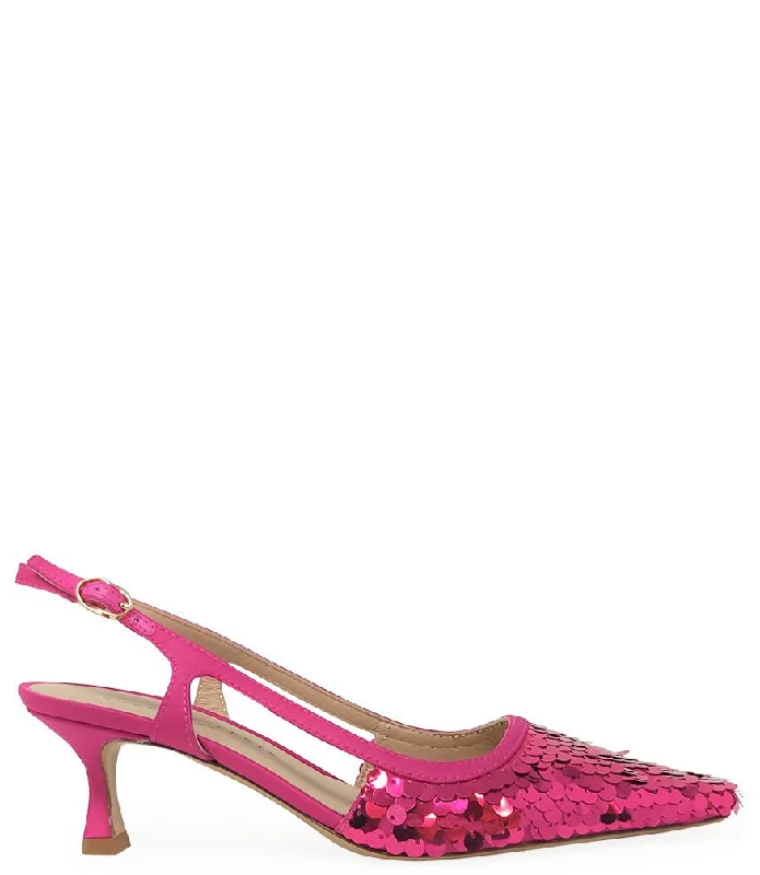 women’s slip-on shoes for easy access -Roberto Festa Fuchsia Sequence Snip Slingback Heel