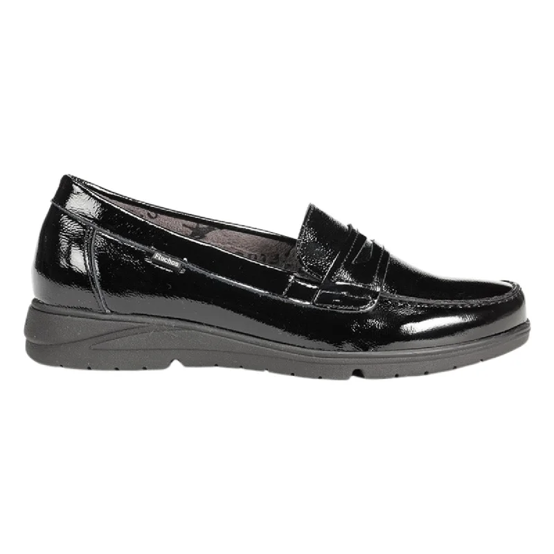 women’s slip-on shoes for easy access -Fluchos Women's Styll F1835 Black Patent