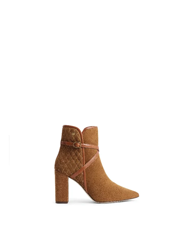 women’s sandals for beach vacations -Chiswick - Quilted Tan Suede