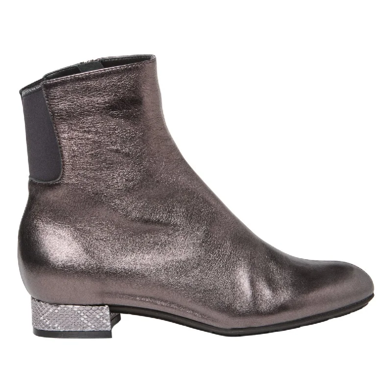 women’s boots with fur accents for cold days -Thierry Rabotin Women's Naxos Charcoal Metallic/Snake