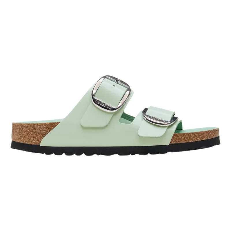 stylish women’s boots for everyday wear -Birkenstock Women's Arizona Big Buckle High Shine Surf Green