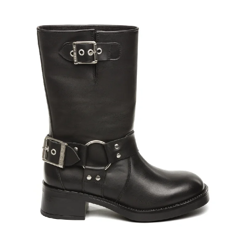 women’s winter shoes with warm lining -Blessing Boot BLACK LEATHER