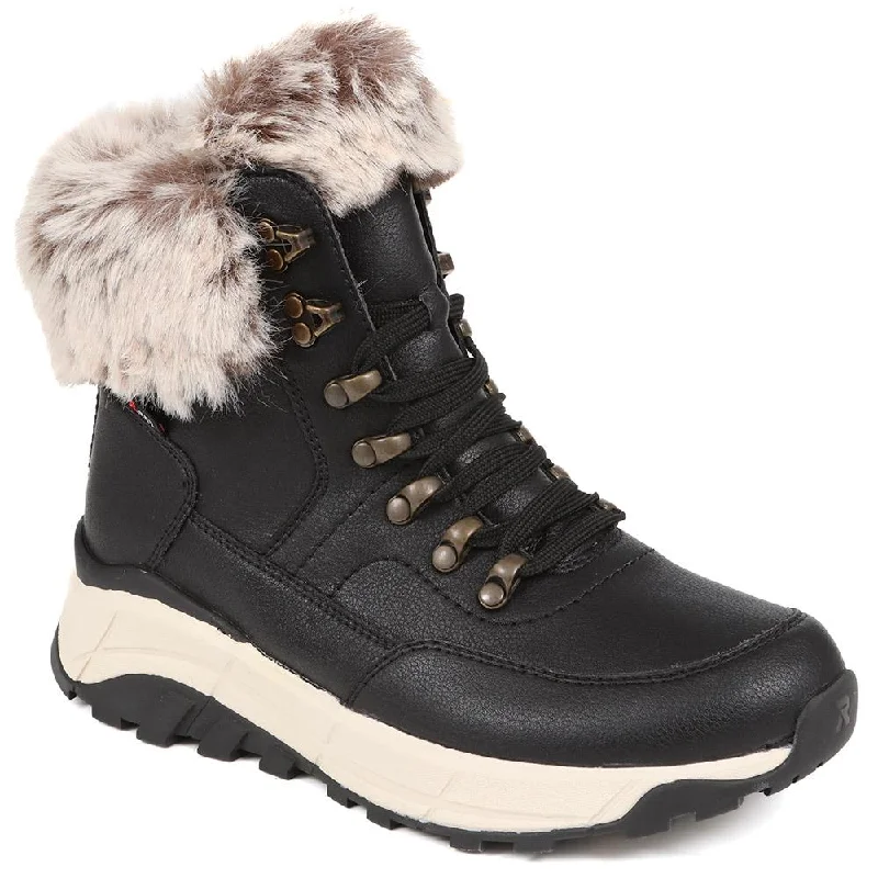 women’s comfortable shoes for office wear -Rieker Fleece-Lined Hiker Boots - RKR38505 / 324 065