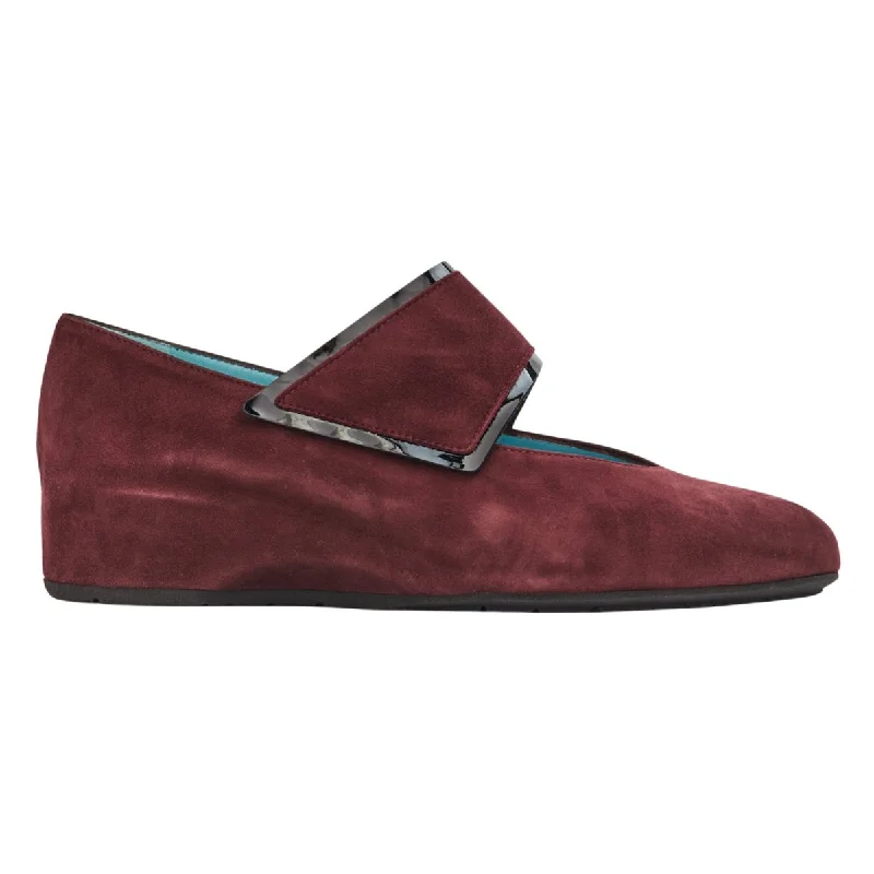 comfortable women’s loafers for office wear -Thierry Rabotin Women's Abra Burgundy Suede