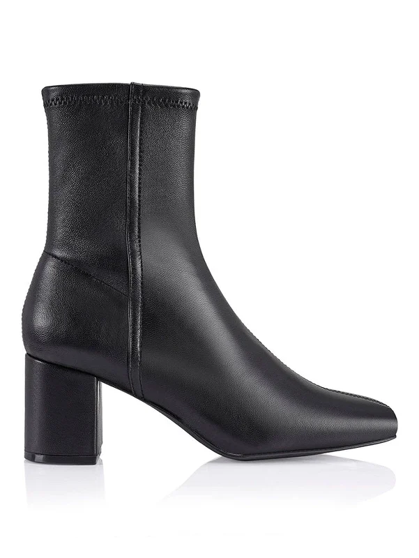 best women’s shoes for standing all day -Juan II Sock Boots - Black Stretch Leather