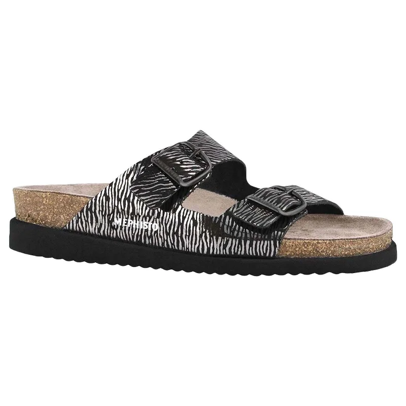 women’s fashionable flats for dressy outfits -Harmony Patent Zebra Print Leather Women's Slide Sandals