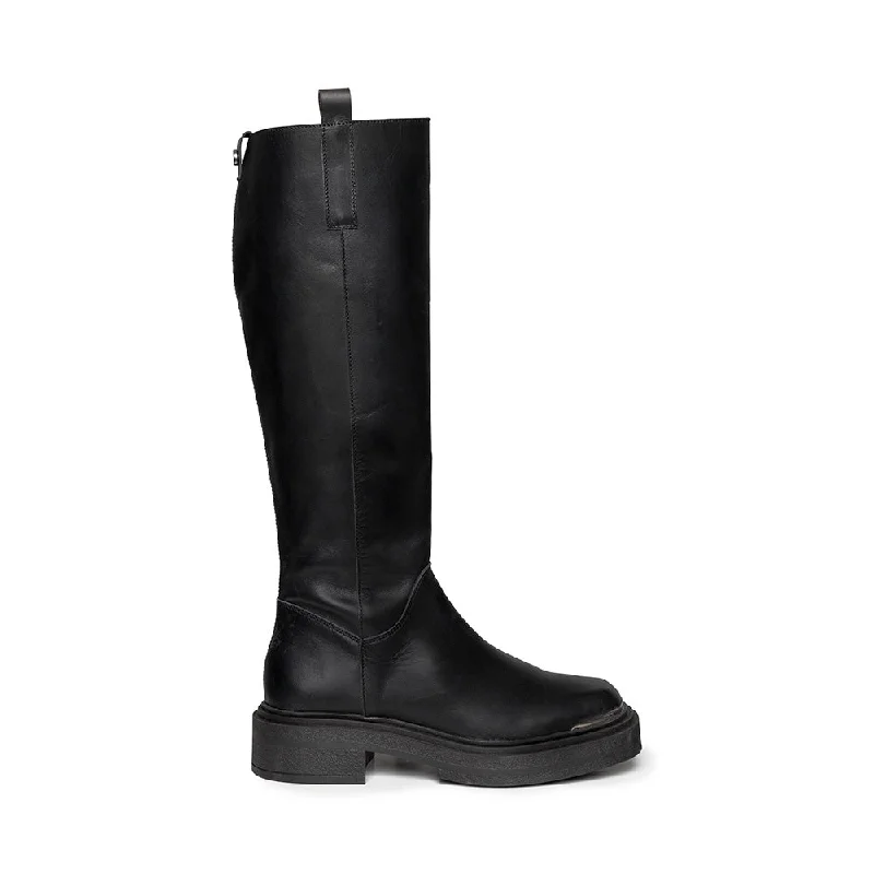 chic women’s sneakers for casual outings -Constance Boot BLACK LEATHER