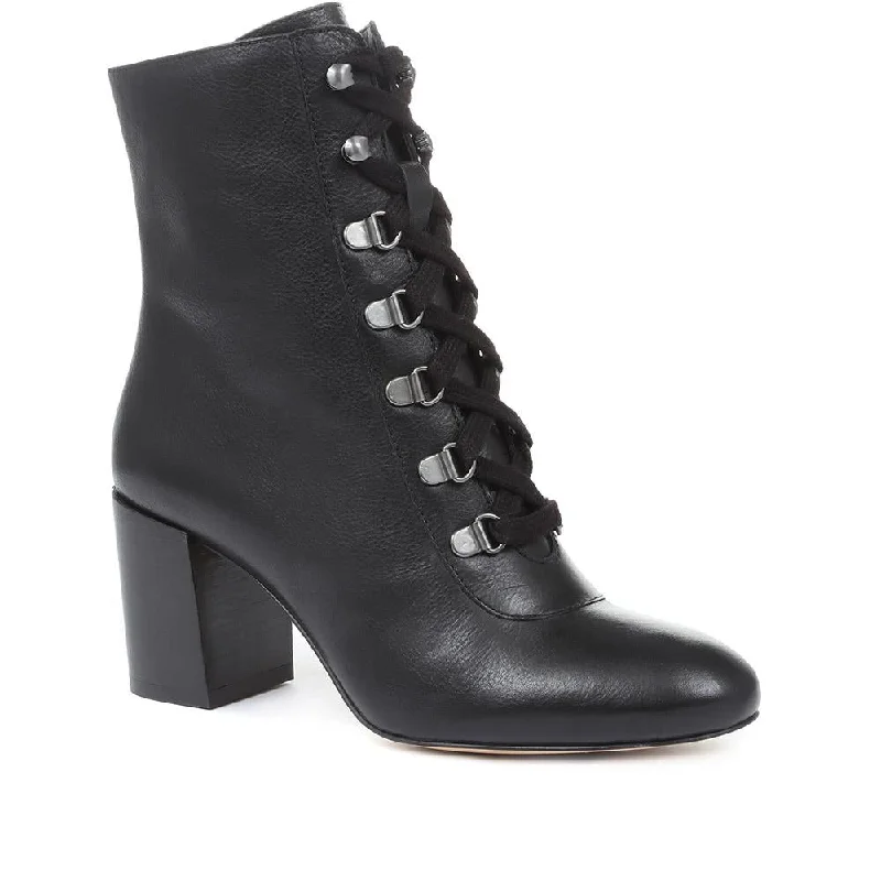 luxury women’s heels for evening parties -Liana Lace-Up Heeled Ankle Boots - LIANA / 319 203