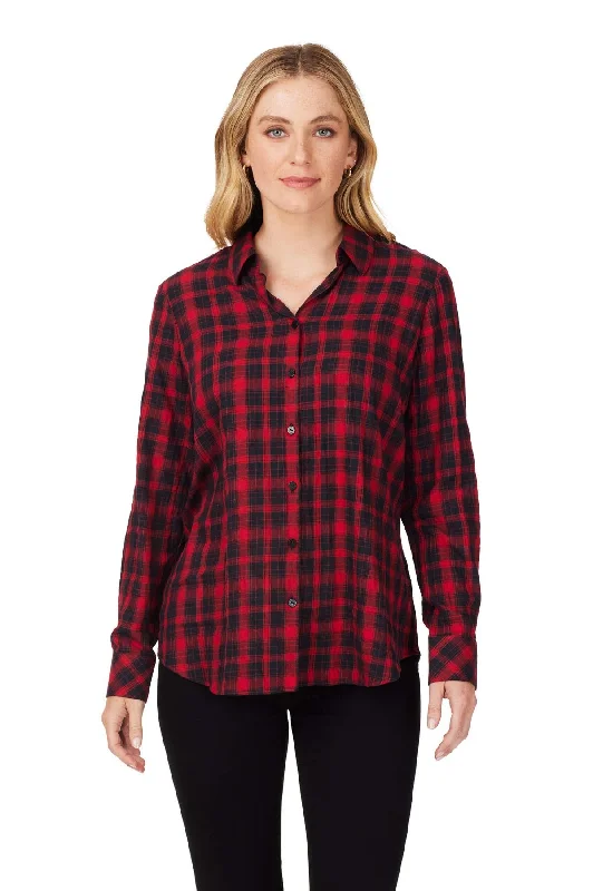 women’s casual jackets for fall and winter -Rhea Brushed Scotch Plaid Shirt