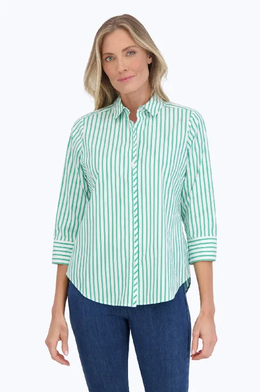 White/Kelly Green Stripe