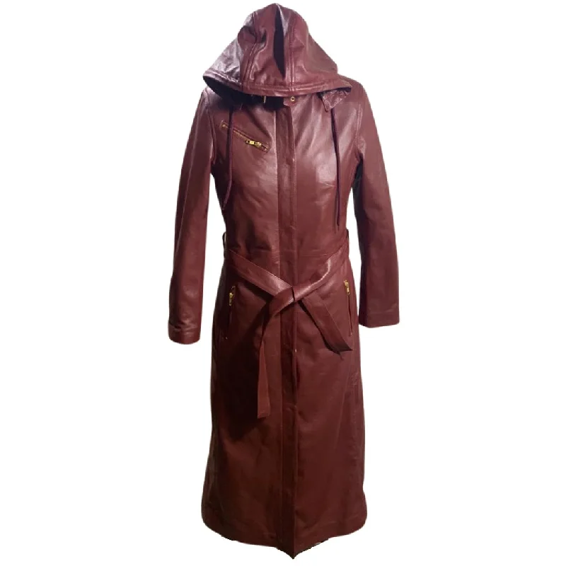 women’s comfortable dresses for workwear -Nora's Trendy Women's long hooded overcoat