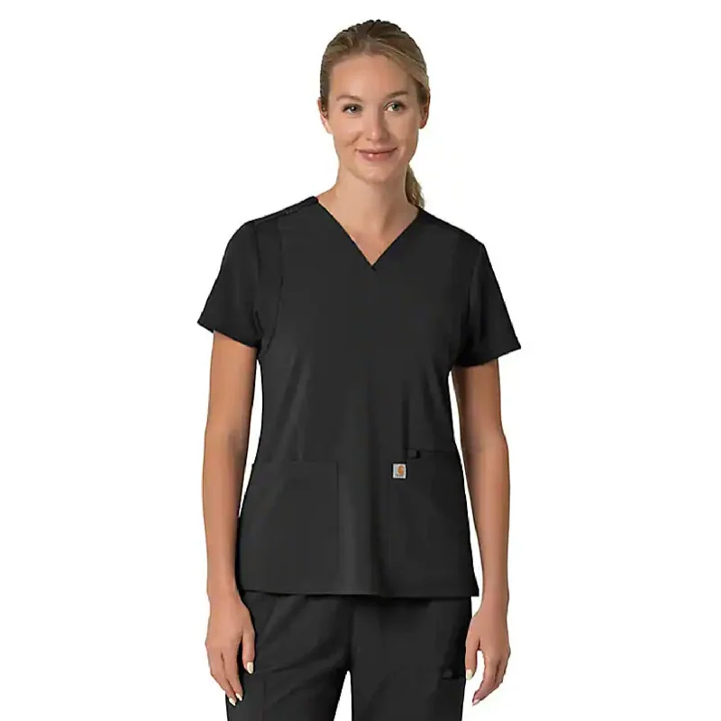 women’s dresses with satin fabrics for elegance -Carhartt Women's Force Flex Panel V-Neck Scrub Top