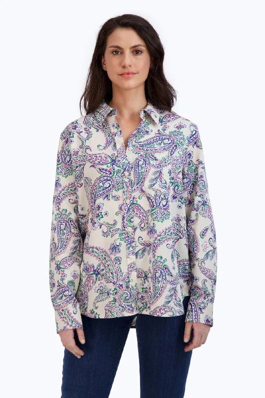 affordable women’s coats for winter fashion -Boyfriend No Iron Paisley Tunic