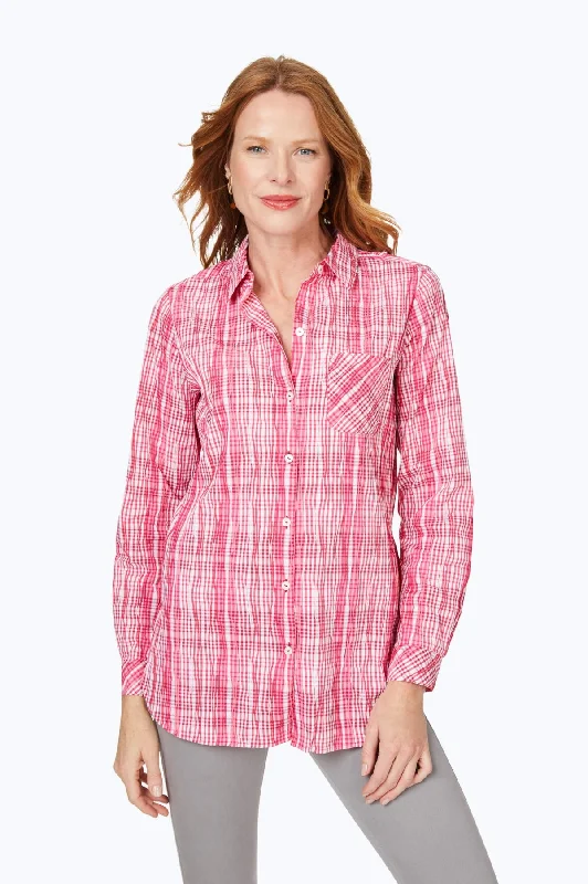 Rose Red Purely Plaid Crinkle