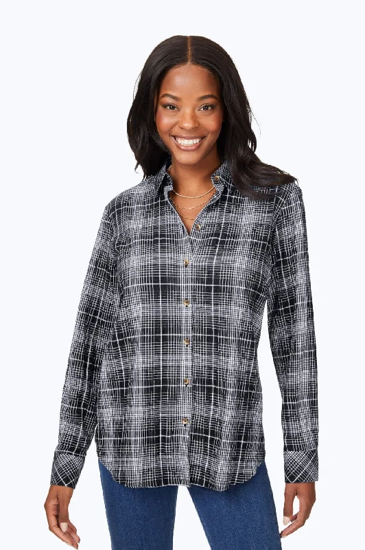 fashionable women’s dresses for night outs -Rhea Plaid Perfection Shirt