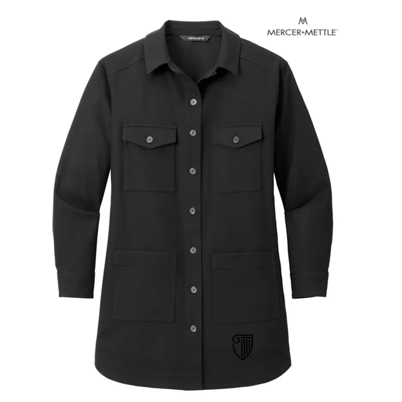 women’s summer dresses with floral prints -NEW STRAYER Mercer+Mettle™ Women’s Long Sleeve Twill Overshirt - Deep Black