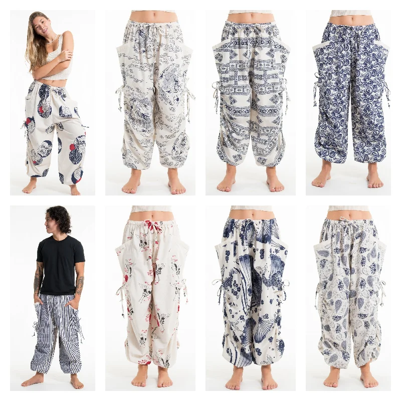 women’s workout wear for comfortable fitness -Assorted set of 5 Unisex Printed Cotton Drawstring Pants 02