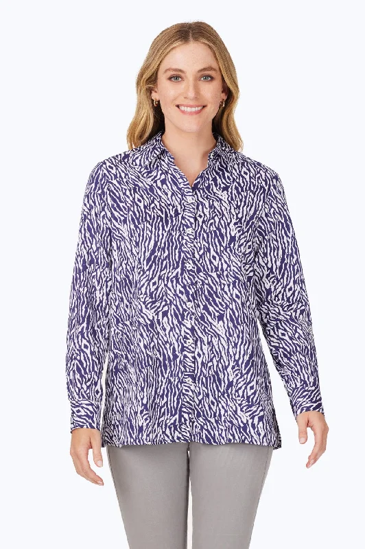 stylish women’s skirts for office wear -Journey No Iron Little Zebra Shirt