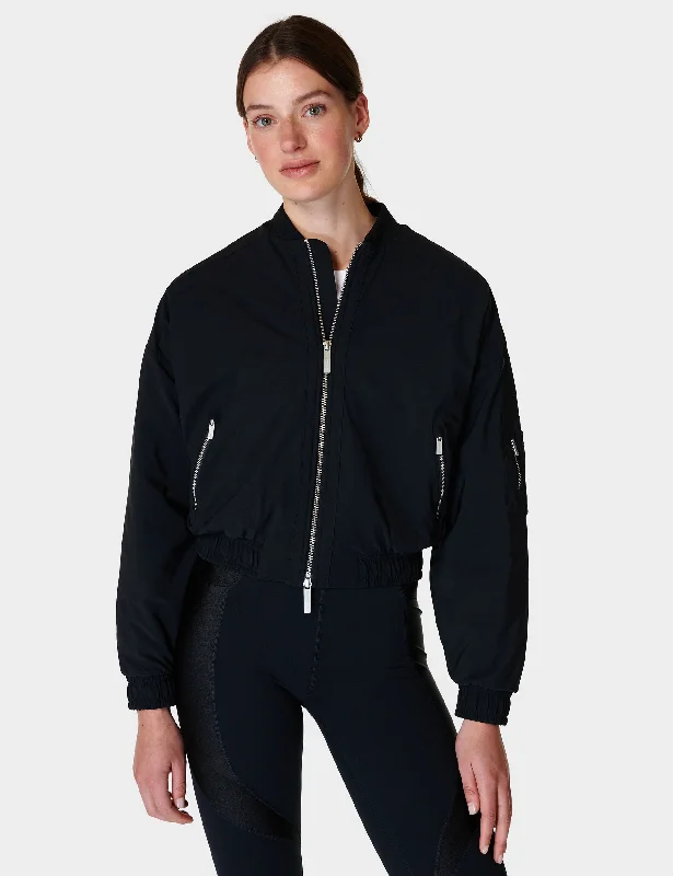 stylish women’s blazers for professional look -Explorer Bomber Jacket - Black