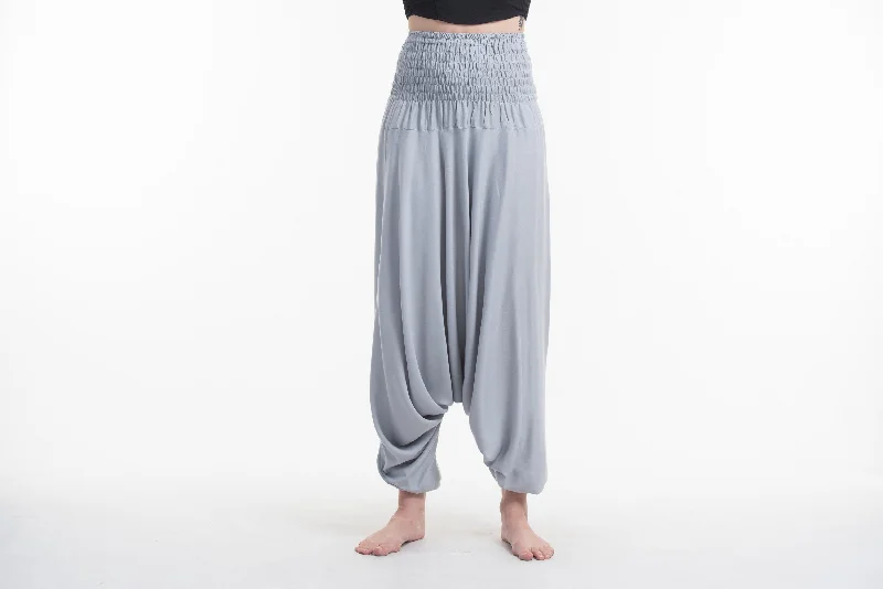 comfortable women’s loungewear sets -Solid Color 2-in-1 Jumpsuit Harem Pants in Gray