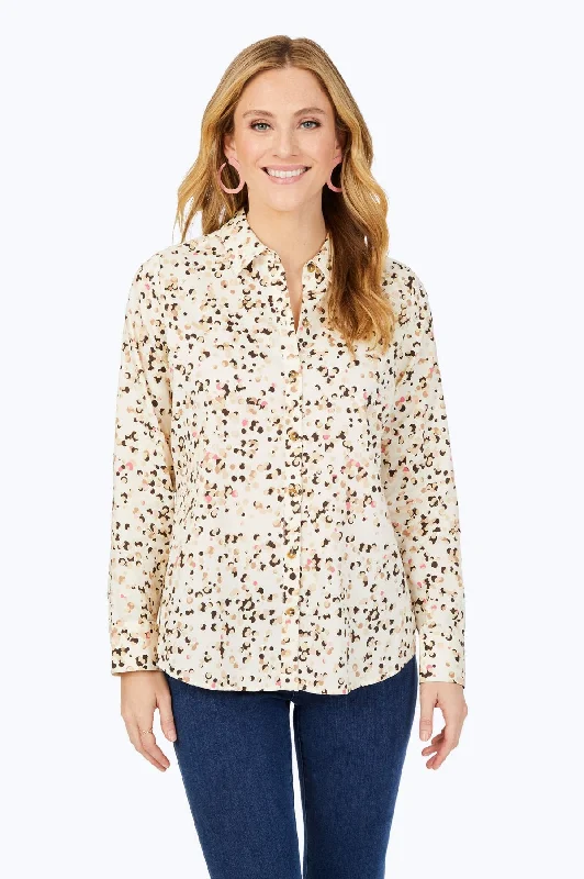 best women’s coats for winter cold -Davis No Iron Layered Dot Shirt