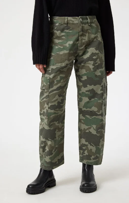 women’s winter coats with fur details -VINNIE KHAKI CAMO TWILL PANT