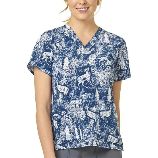 women’s fashionable outfits for summer 2025 -Carhartt Women's Printed V-Neck Scrub Top