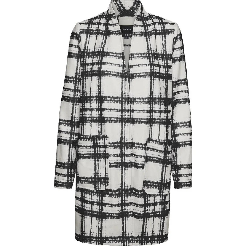 elegant women’s dresses for formal dinners -Vero Moda Brushed Freja Women's Plaid Print Mid-Length Jacket