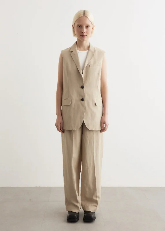 women’s work pants for formal events -Odessa Linen Vest