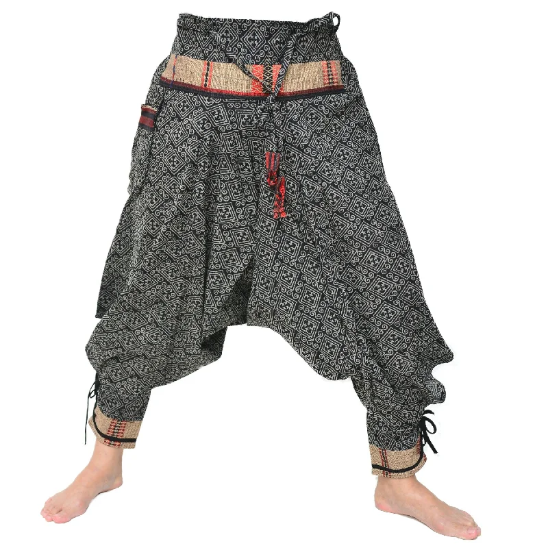 women’s chic jackets for fall style -Samurai Style Harem Pants Ninja Pants Men Women Black Grey