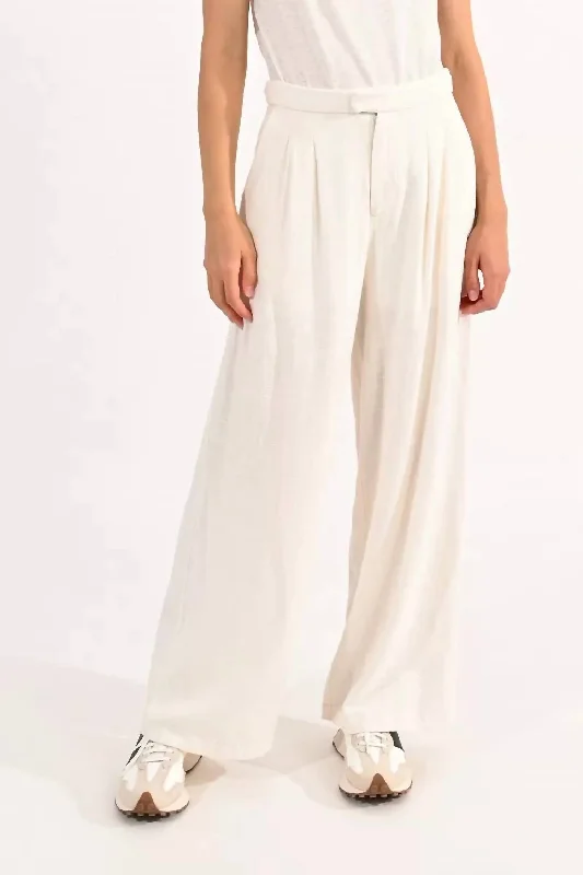 women’s chic outerwear for chilly days -Wide Leg Pants In Off White