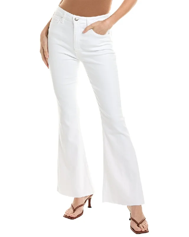 casual women’s pants for warm weather -HUDSON Jeans Holly Spring White High-Rise Flare Bootcut Jean