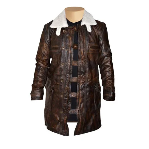 fashionable women’s dresses for night outs -The Dark Knight Rises Bane's Distressed Leather Trench Coat