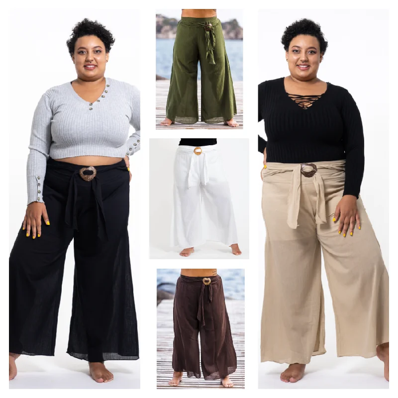 affordable women’s casual tops for daily wear -Assorted set of 5 Plus Size Women's Thai Harem Palazzo Pants in Solid Color