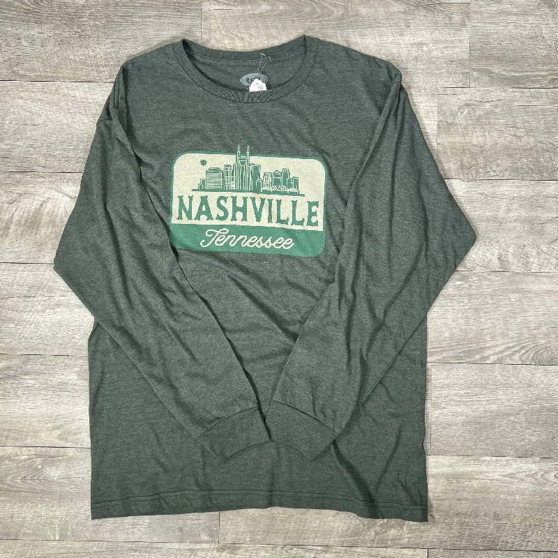 fashionable women’s outerwear for winter -Nashville Tennessee Skyline Long Sleeve Shirt