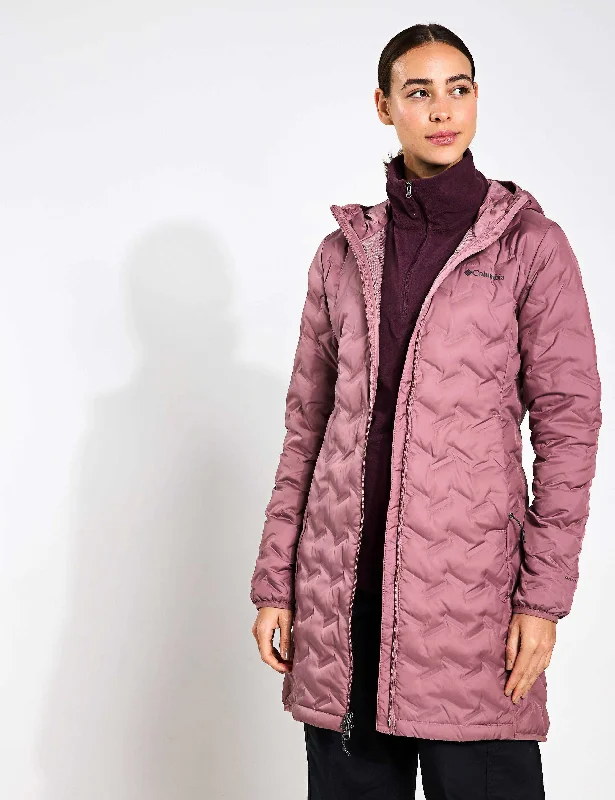 women’s chic jackets for fall style -Delta Ridge II Hooded Long Down Puffer - Fig