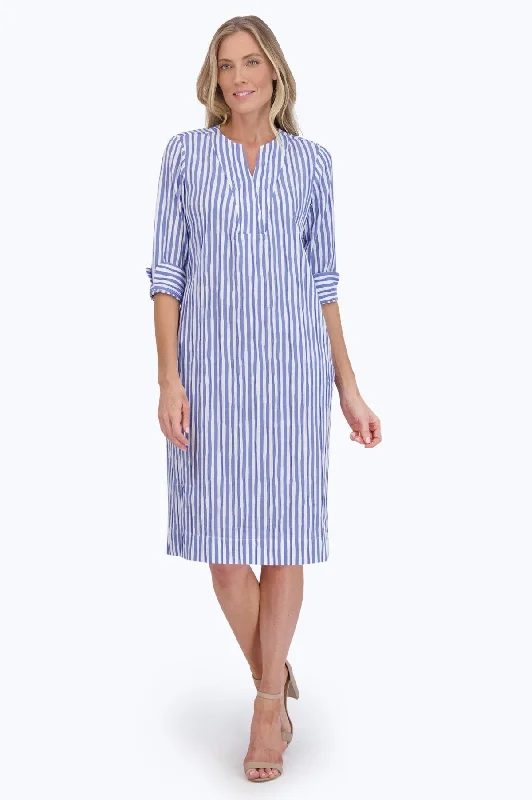 comfortable women’s loungewear sets -Vena Crinkle Stripe Dress