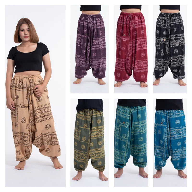 comfortable women’s sweaters for winter fashion -Assorted set of 5 Ohm Printed Drawstring Harem Pants