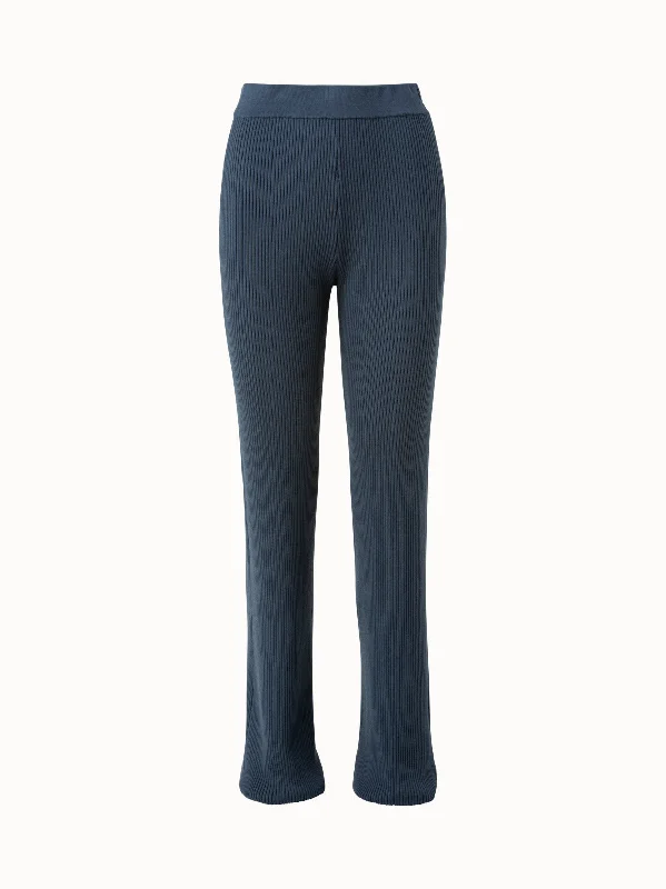 stylish women’s overcoats for cold weather -Wool Rib Knit Pant