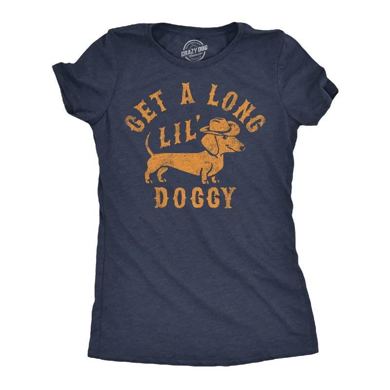 comfortable women’s tunic tops for fall -Get A Long Lil Doggy Women's T Shirt