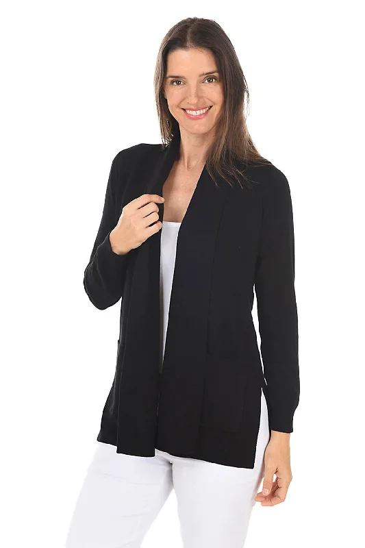 women’s pants with high-waisted designs -Long Sleeve Double Pocket Cardigan