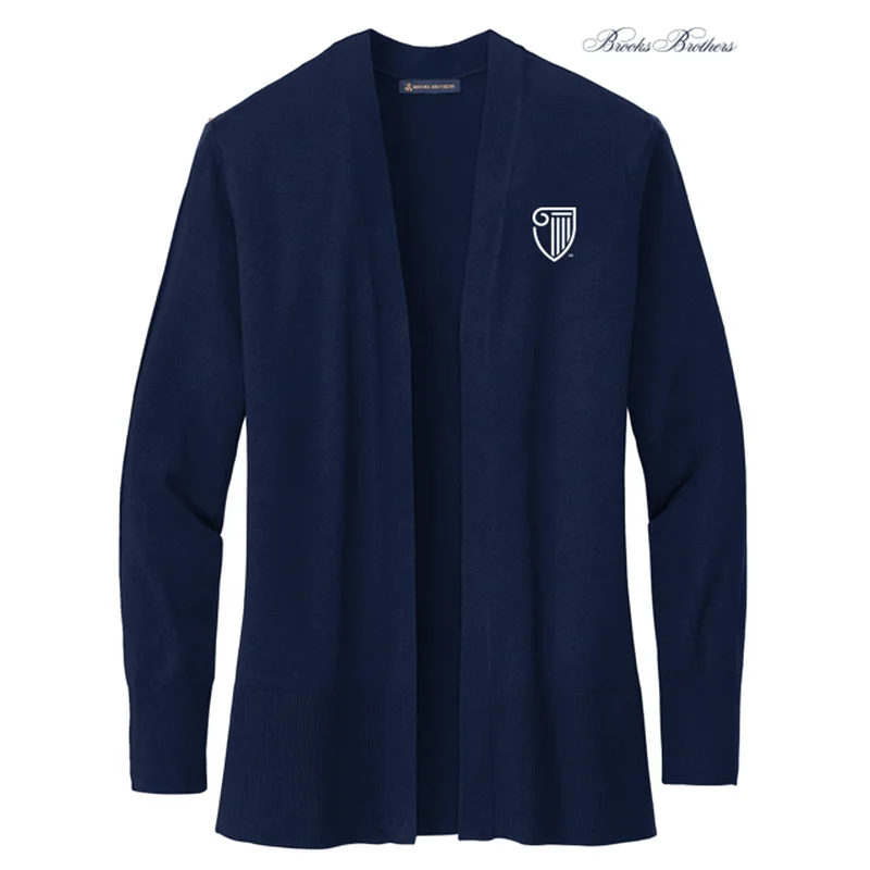 elegant women’s tunic tops for evening wear -NEW STRAYER Brooks Brothers® Women’s Cotton Stretch Long Cardigan Sweater - Navy Blazer