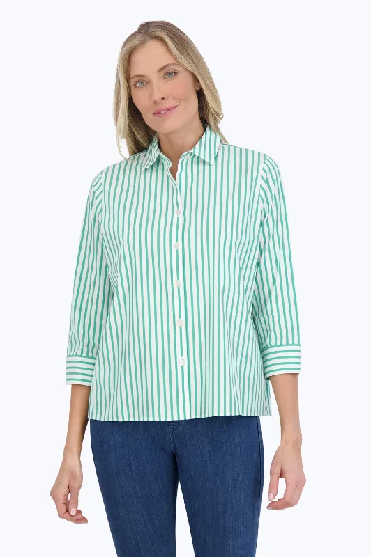 White/Kelly Green Stripe