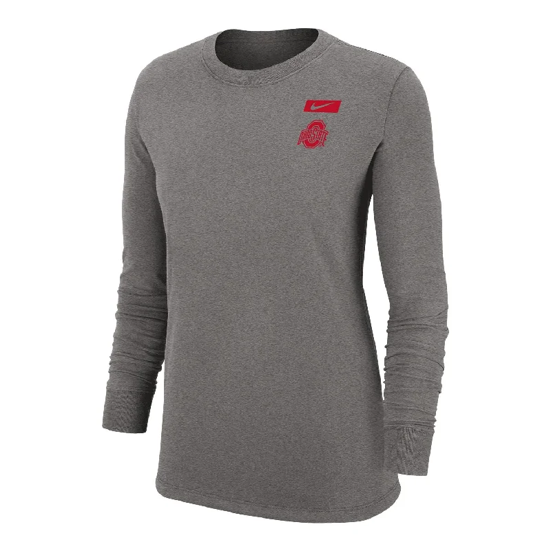 women’s skirts for office attire -Ladies Ohio State Buckeyes Nike Core Long Sleeve