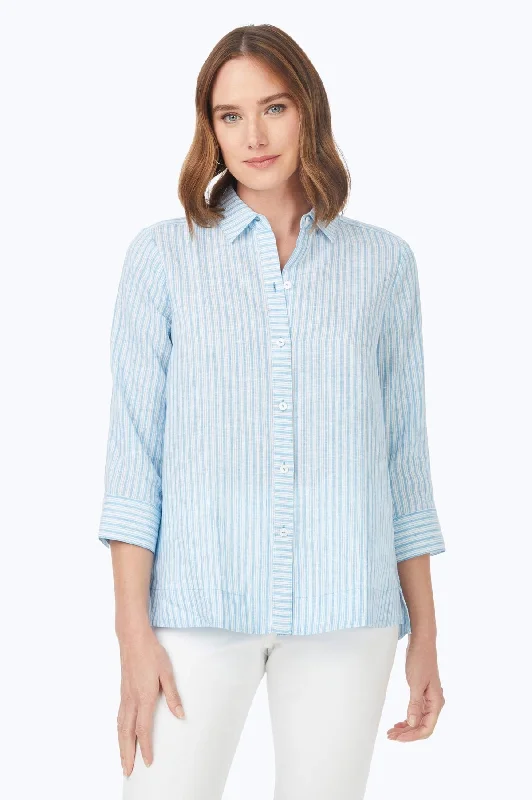 Blue Breeze Linen Stripe