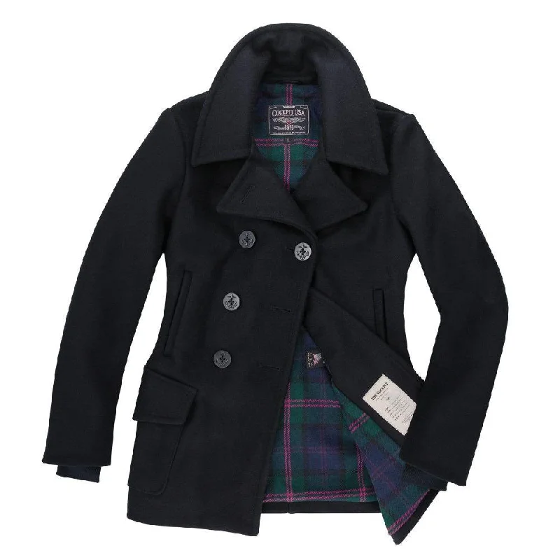 stylish women’s dresses for spring -Cockpit USA Womens Navy Peacoat W78X002