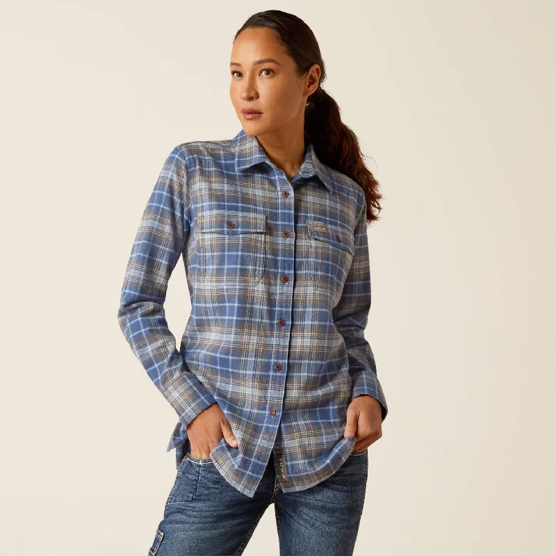 fashionable women’s outerwear for winter -Ariat Women's Rebar Flannel Button-Down Work Shirt