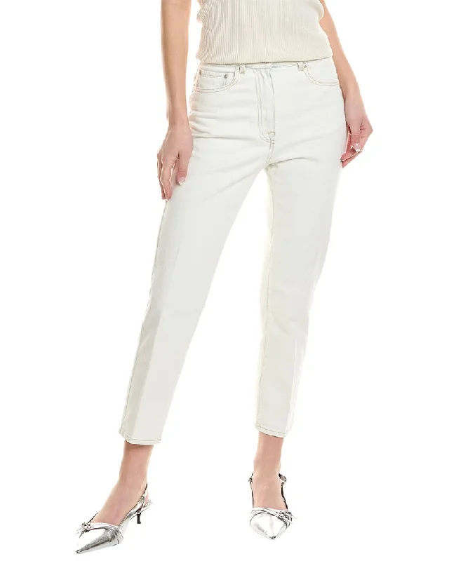 women’s outfits for evening parties -Peserico White Straight Jean