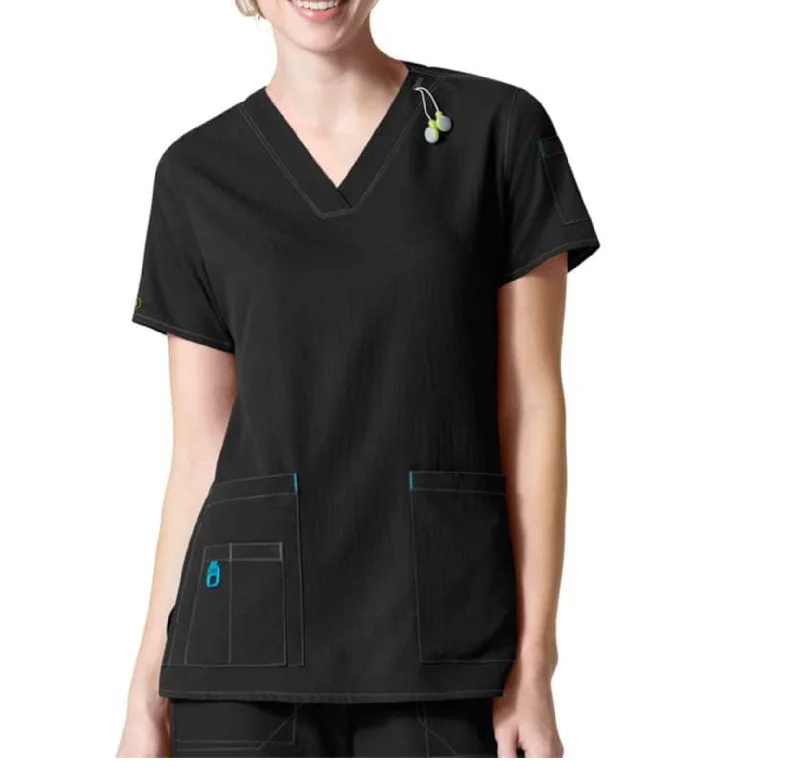 elegant women’s tunic tops for evening wear -Carhartt Women's Cross-Flex V-Neck Media Scrub Top